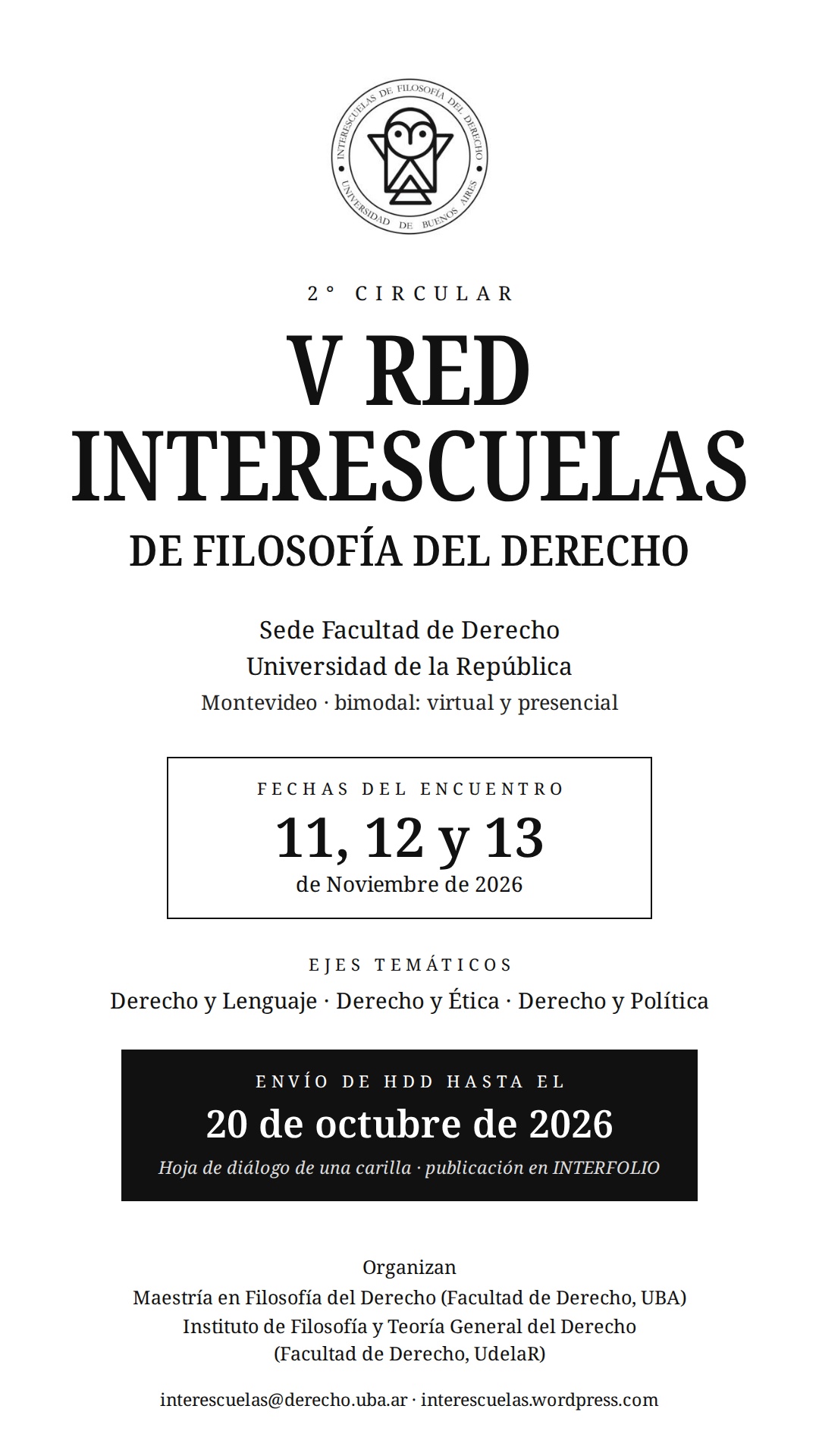 Encuentro y ponencias  V RED INTER-ESCUELAS DE FILOSOFÍA DEL DERECHO